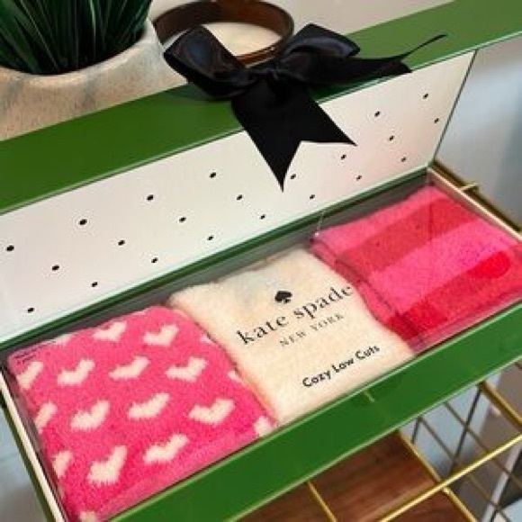 Kate Spade Pink and Cream Low Cut Socks Set - Picture 1 of 2